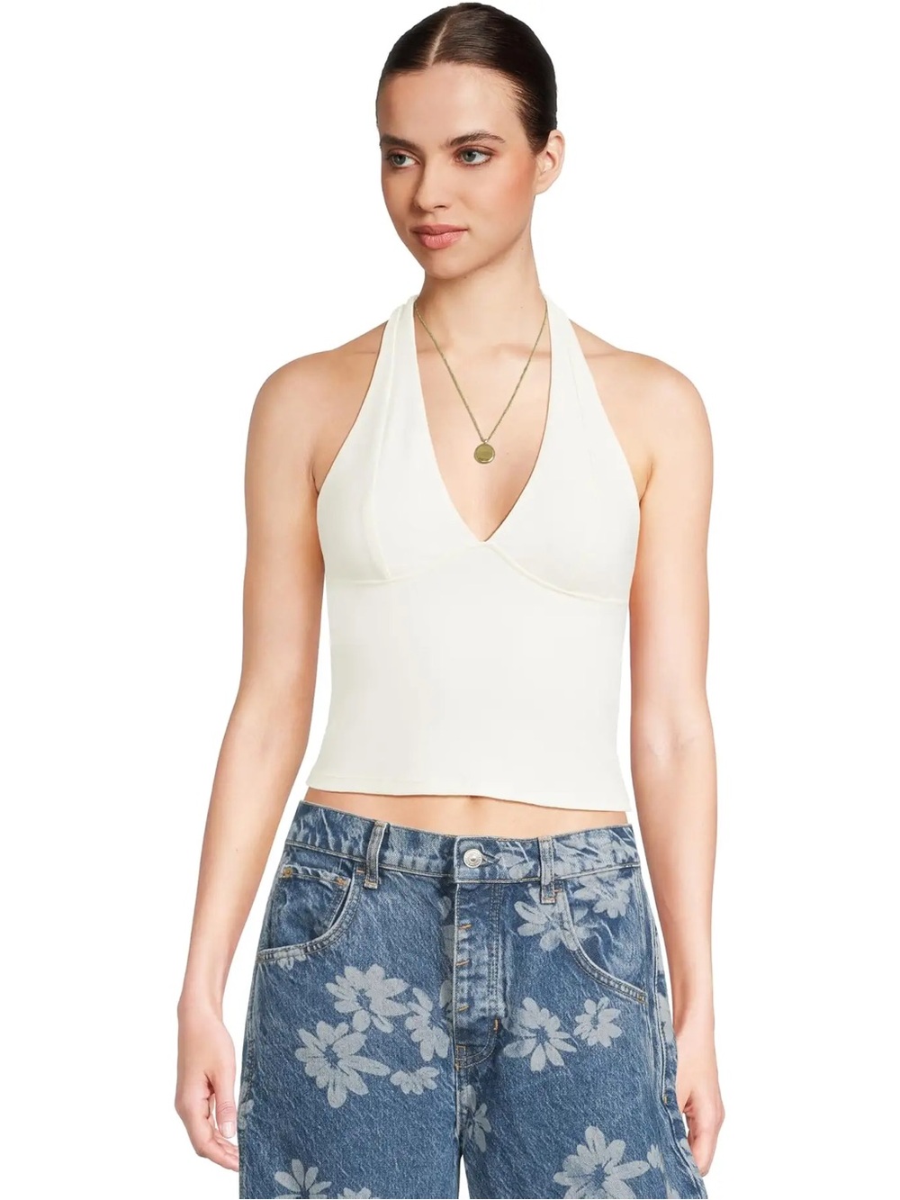 NWT. Free People Intimately. Still Here Halter. White. Size medium. - Picture 2 of 13